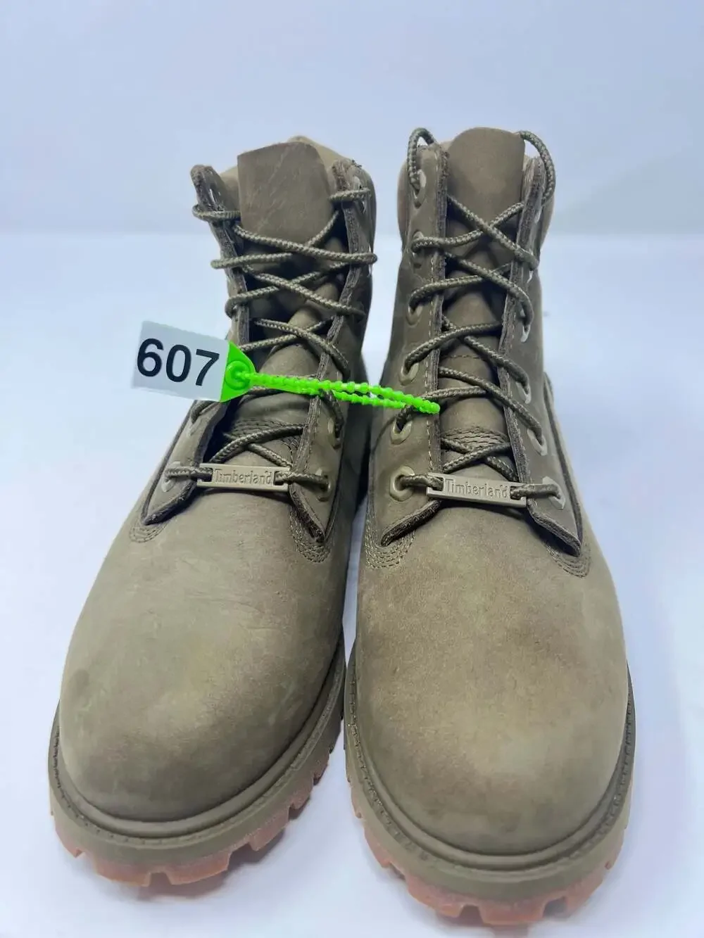 Timberland 6 Inch Premium Waterproof Boot 'Olive Green' for Boys, Size 4.5